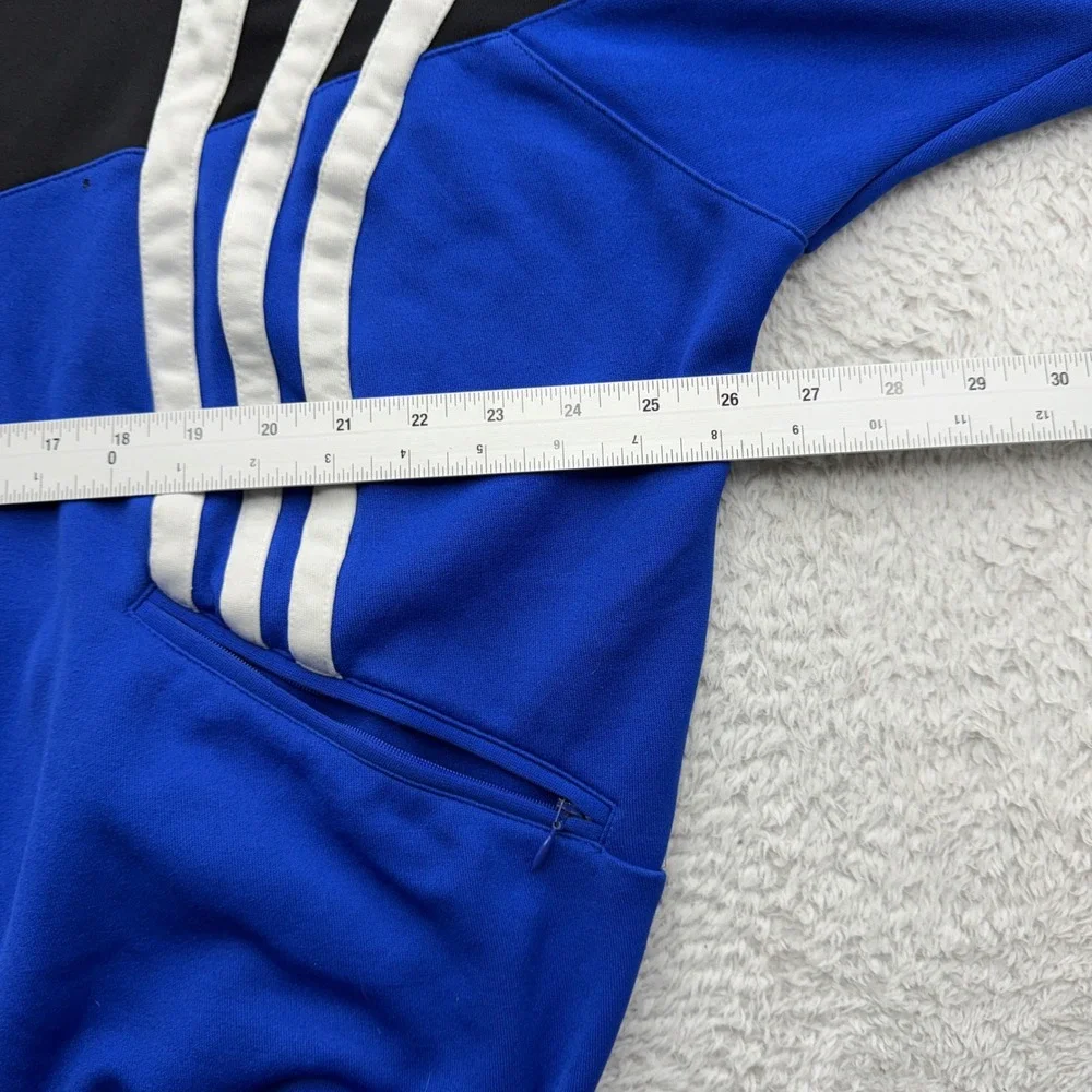 Vintage Adidas Men Blue Black Colorblock 3-Stripe Full Zip Track Jacket 90s L